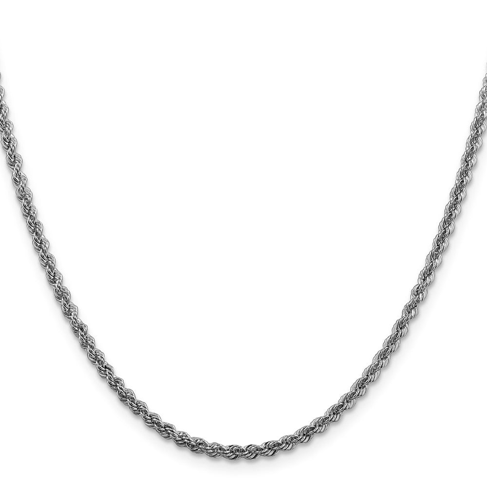 Sterling Silver Rhodium-plated 2.5mm Solid Rope Chain 28 Inches