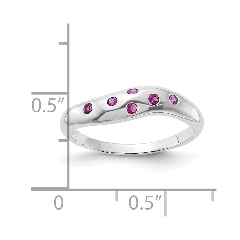 Sterling Silver Red CZ Ring