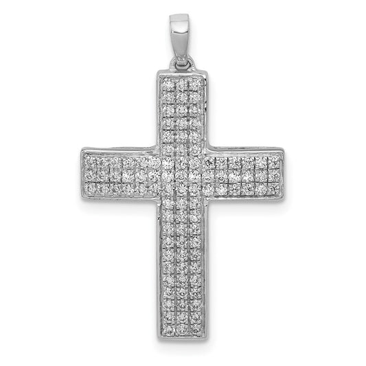 14k White Gold 1/2 carat Lab Grown Diamond VS/SI+ G+ Latin Cross Pendant