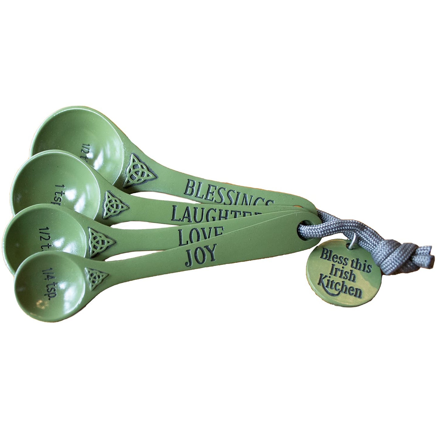 Abbey & CA Gift Green Irish Kitchen Measure Spoon Set Of 4
