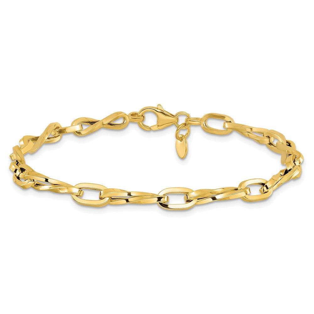 14K Polished Fancy Link Bracelet 7.5  inches