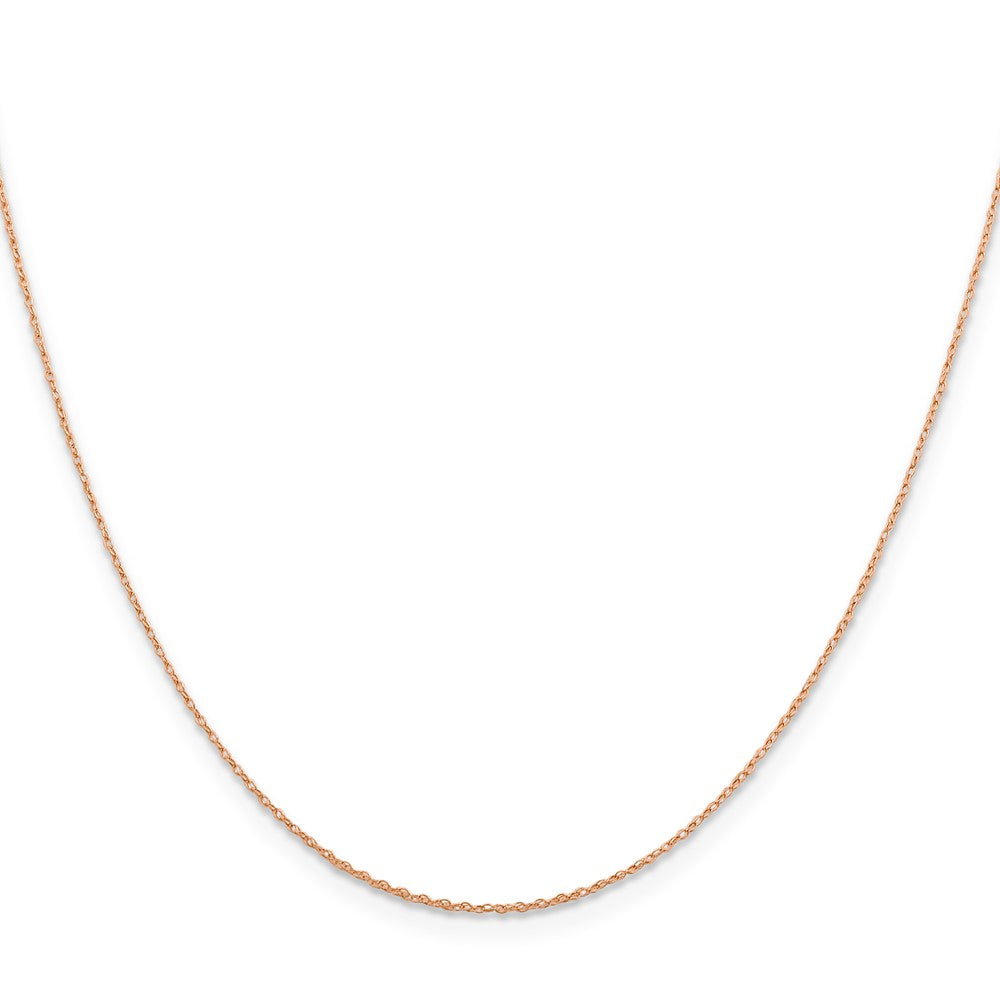 14K Rose Gold 24 inch .5mm Baby Rope with Spring Ring Clasp Chain