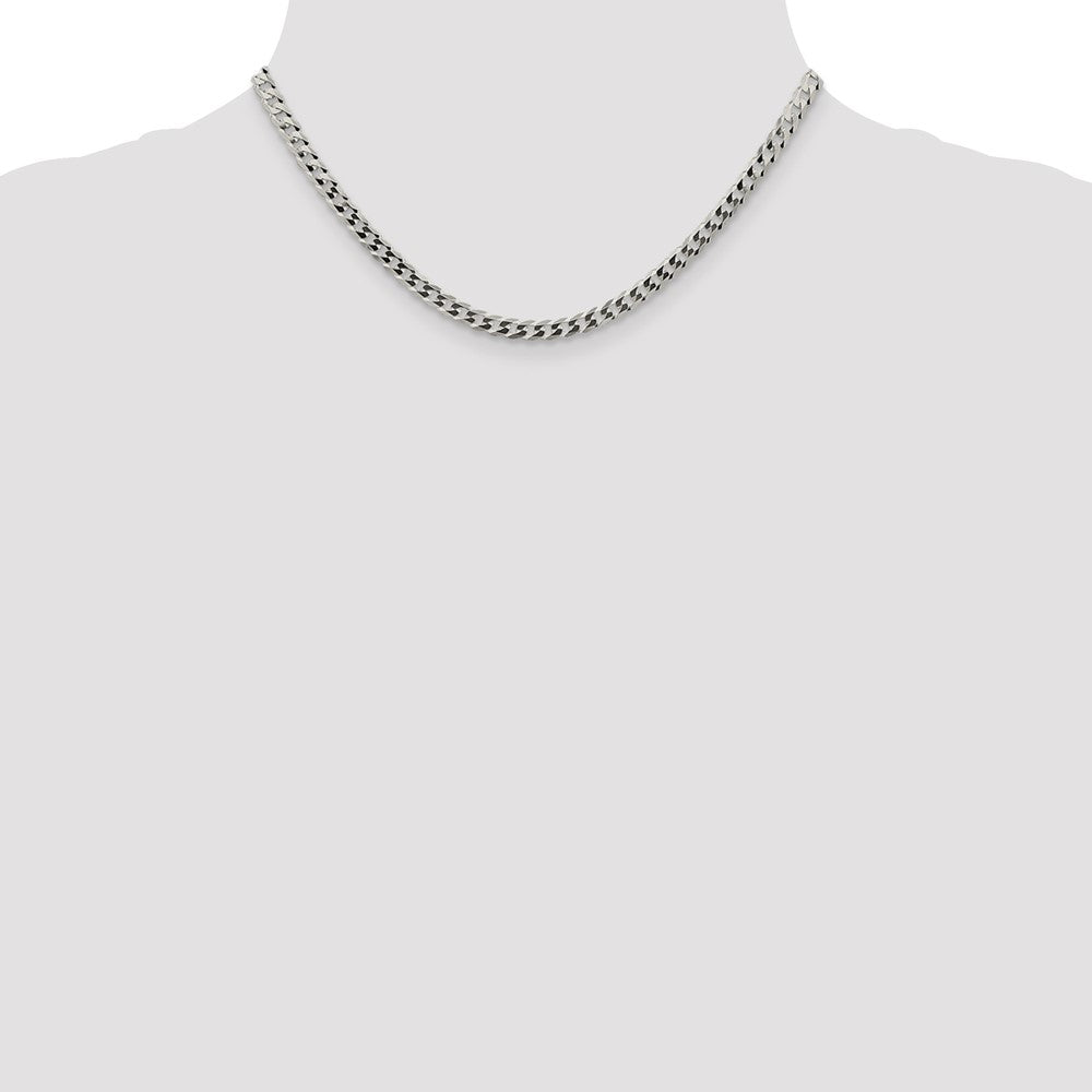 Sterling Silver 4.7mm Flat Curb Chain 16 Inches
