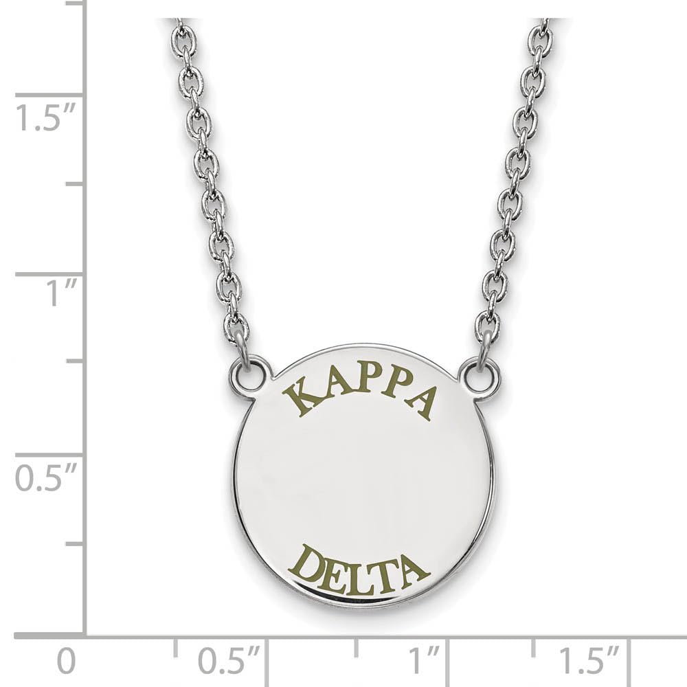 Sterling Silver 18in Official Licensed Greek Sororities Kappa Delta (??) Small Enamel Pendant w/Necklace