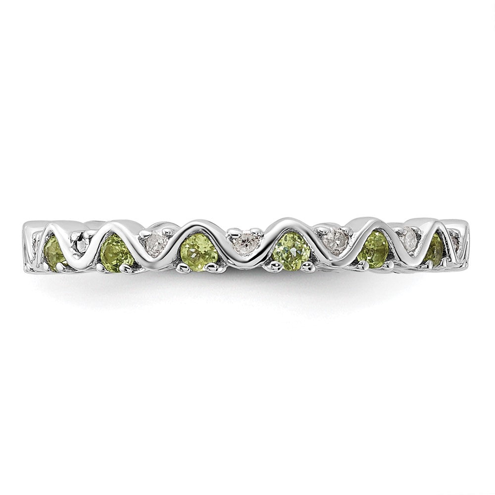 Sterling Silver Stackable Expressions Diamond & Peridot Ring