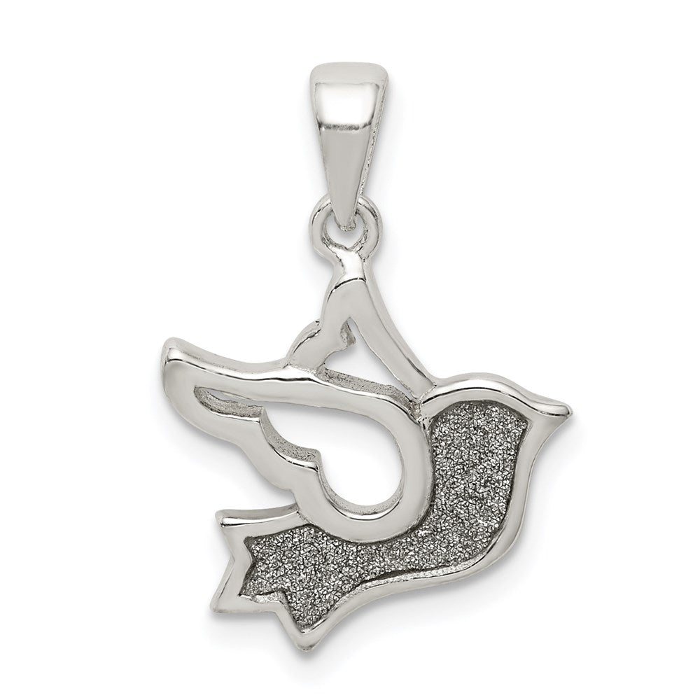 Sterling Silver Glitter Infused Bird Pendant