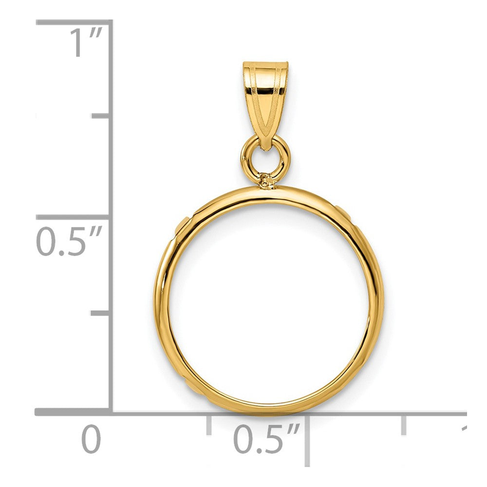 Wideband Distinguished Coin Jewelry 14k Polished 15.0mm Prong Coin Bezel Pendant