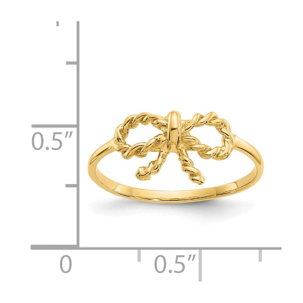 14k Polished Bow Ring Size 6