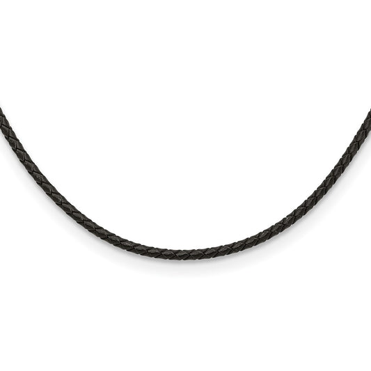 3mm Genuine Leather Weave 18in Necklace
