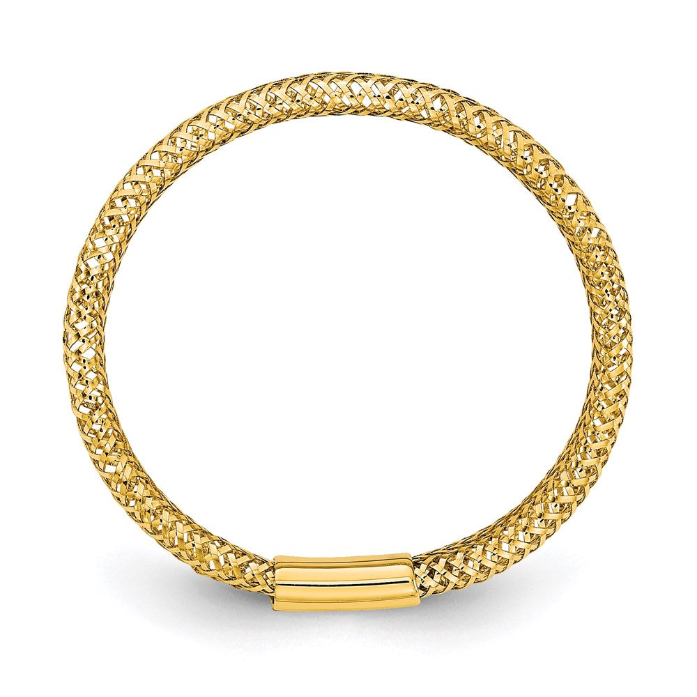 14k Polished/Textured Stretch Ring