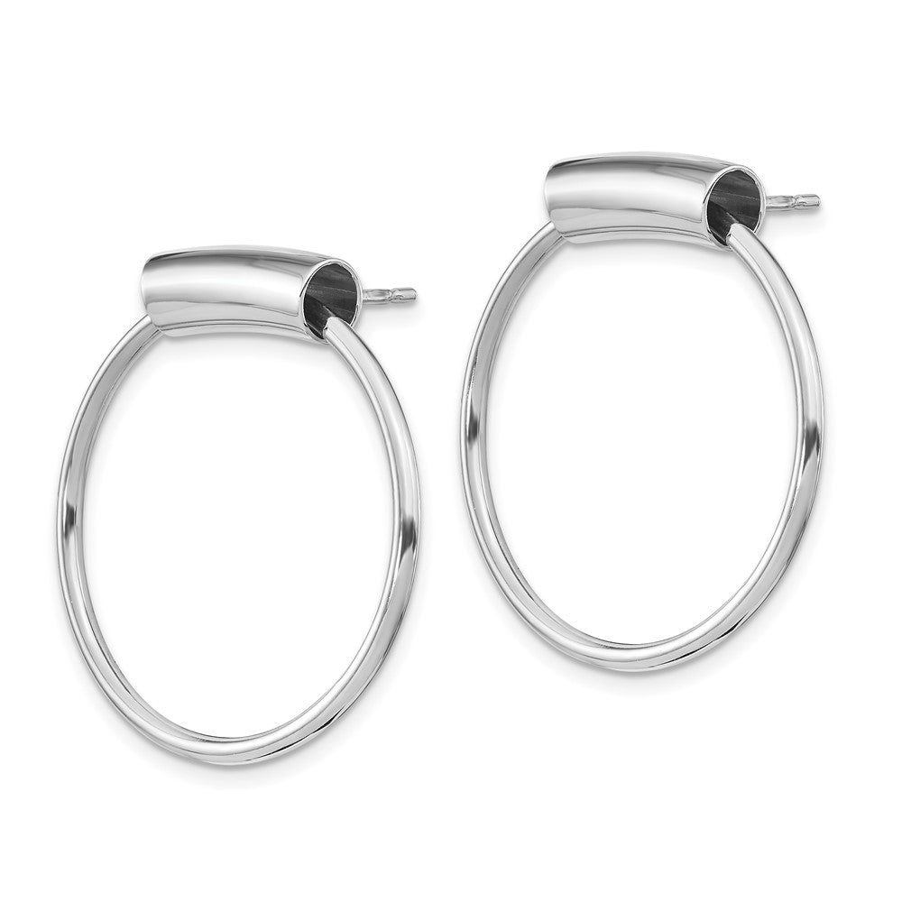 Sterling Silver Rhodium-plated Polished Post Dangle Earrings