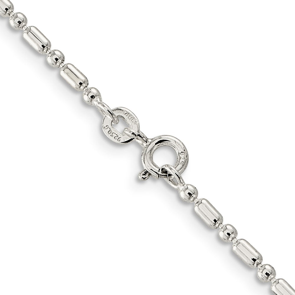 Sterling Silver 2mm Fancy Beaded Chain 20 Inches