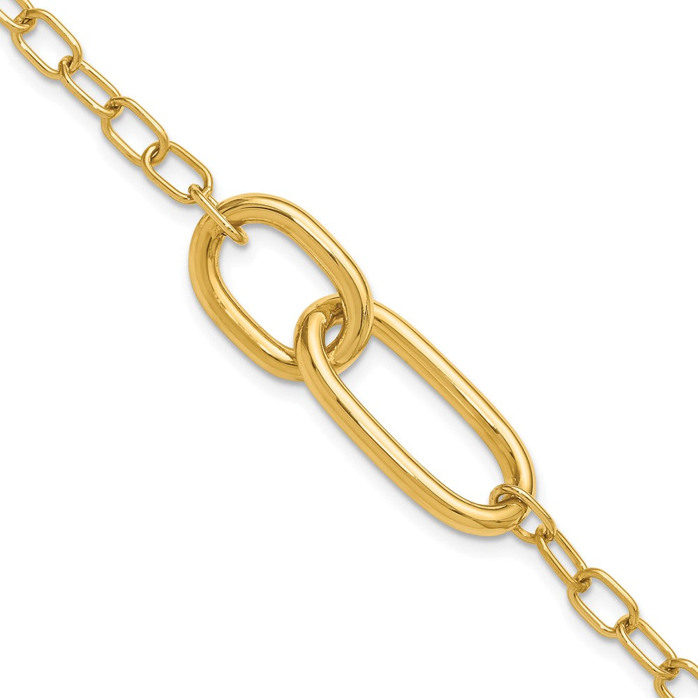 14K Polished Fancy Link Bracelet 7.5  inches