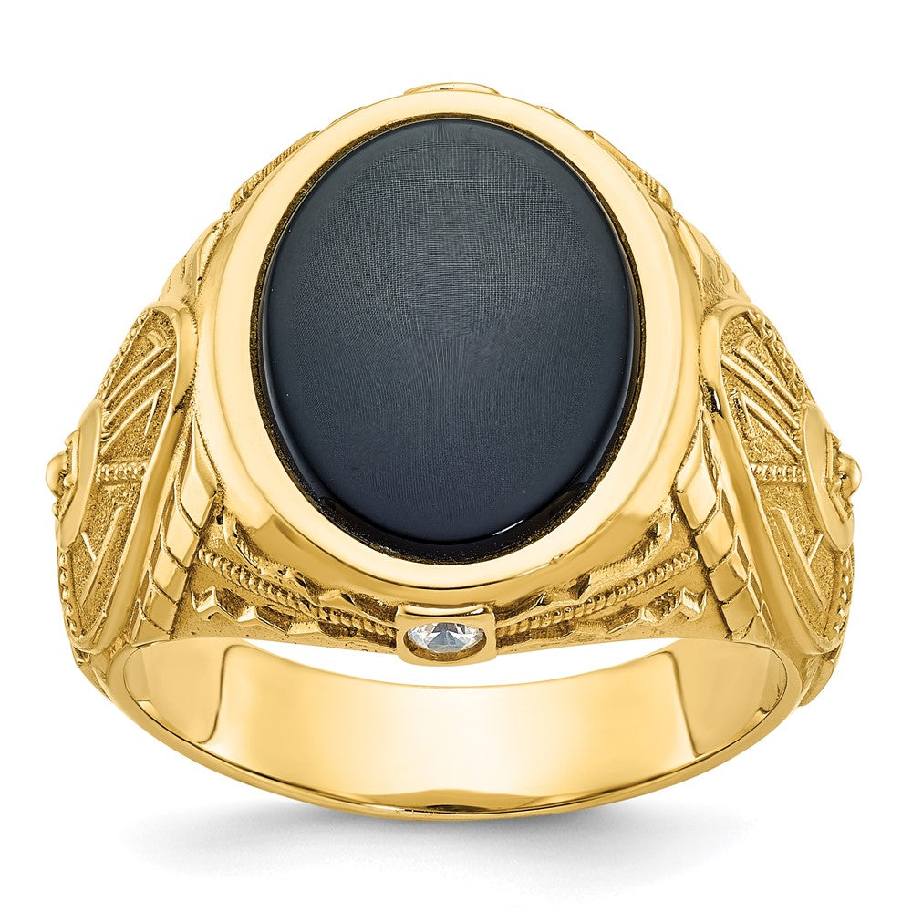 SS & GP IBGoodman Onyx & CZ Complete Ring