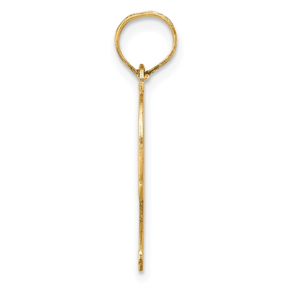 14k Polished Etched Number 9 Pendant