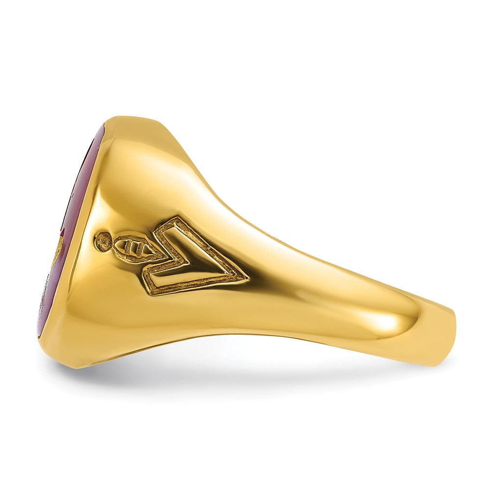 IBGoodman 14k Men's Polished and Grooved Blue Lodge Master Masonic Ring Mounting