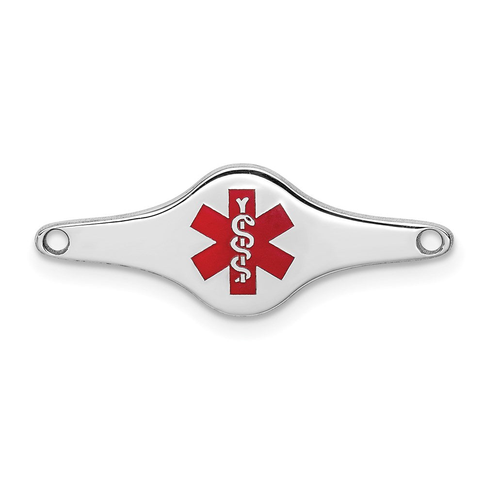 Sterling Silver Rhodium-plated Medical ID Plate 9 inches