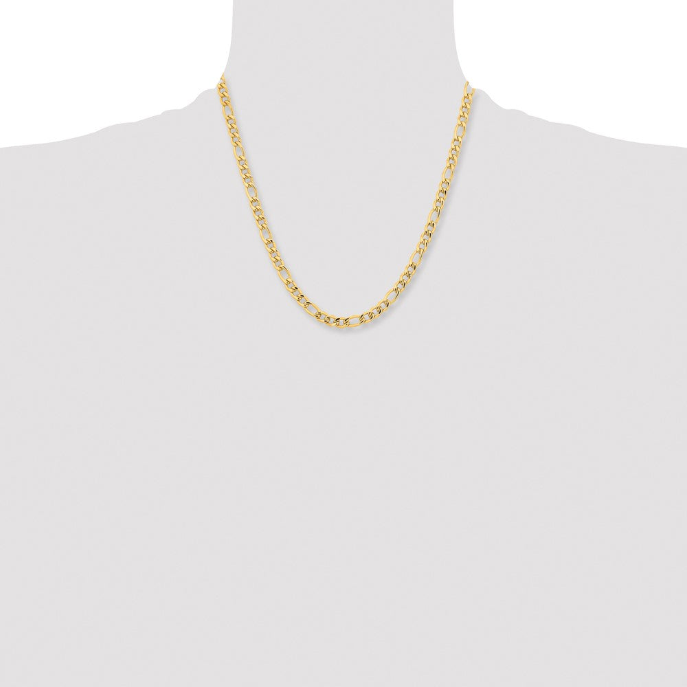 Stainless Steel Polished Yellow IP-plated 6.3mm 20in Figaro Chain
