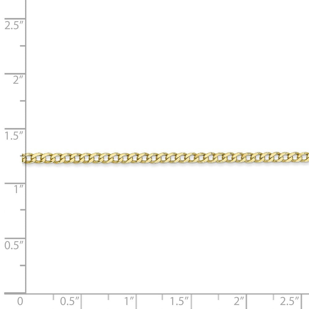 10k 2.5mm Semi-Solid Curb Link Chain