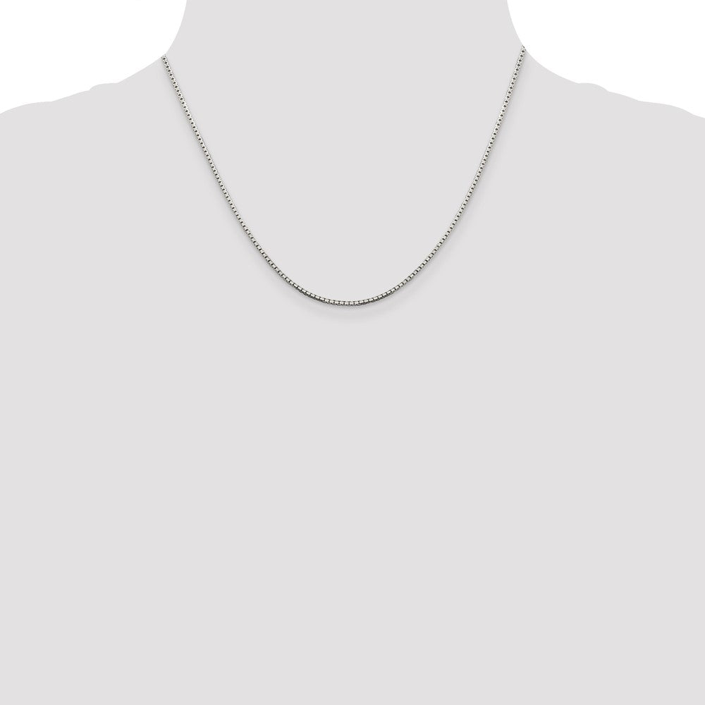 Sterling Silver 1.5mm 8 Sided Diamond-cut Box Chain 18 Inches