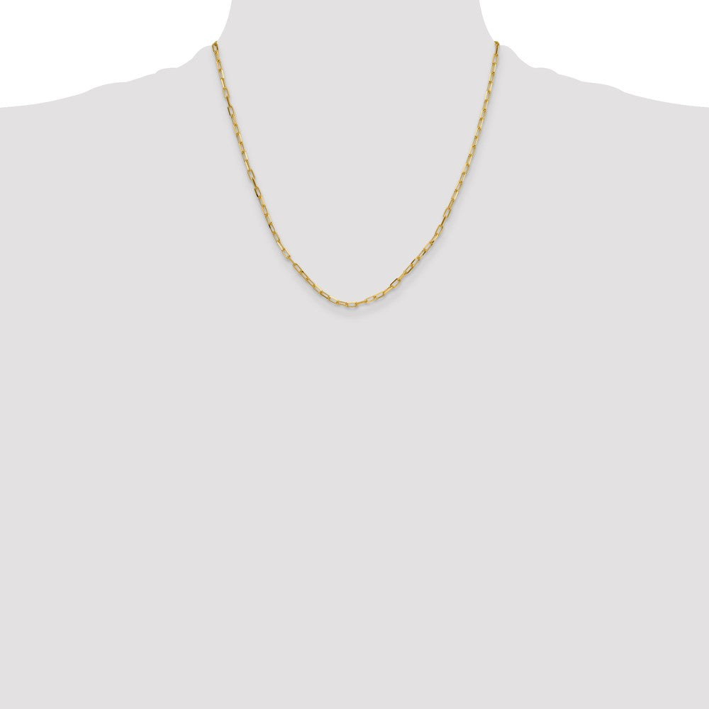 14k 3.0mm Solid Beveled D/C Paperclip Chain