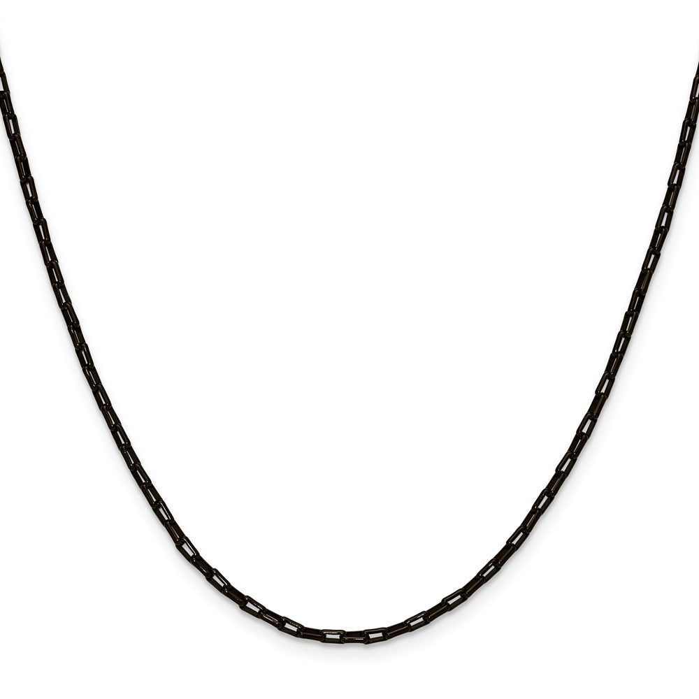 Chisel Stainless Steel Polished Black IP-plated 2.2mm 18 inch Fancy Box/Paperclip Link Chain