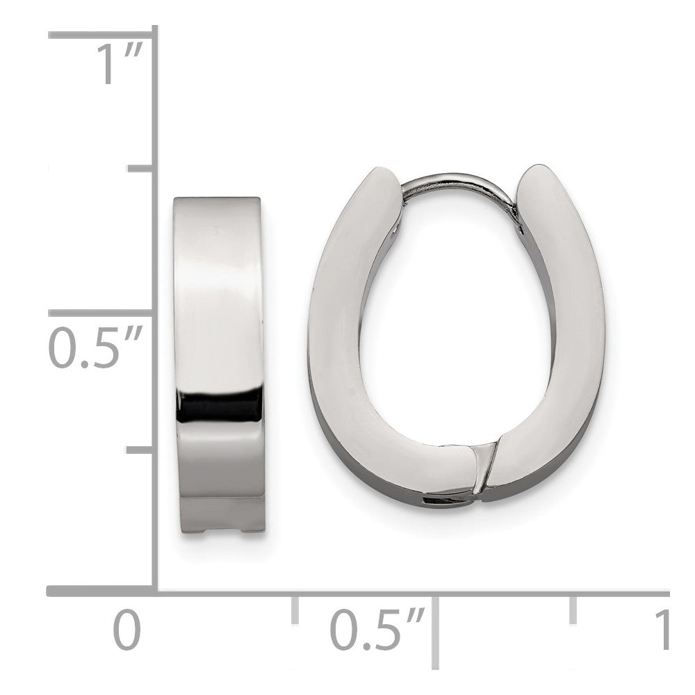 Stainless Steel Polished 4mm Hinged Hoop Earrings