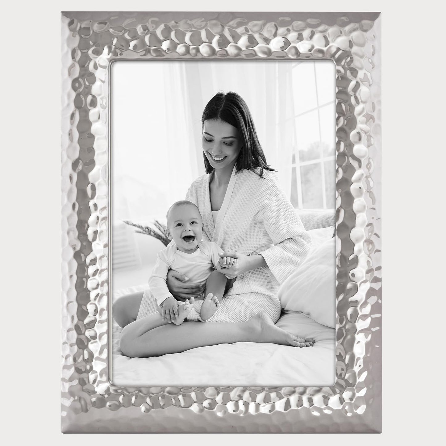 Siena Modern Hammered Frame Silver 5x7