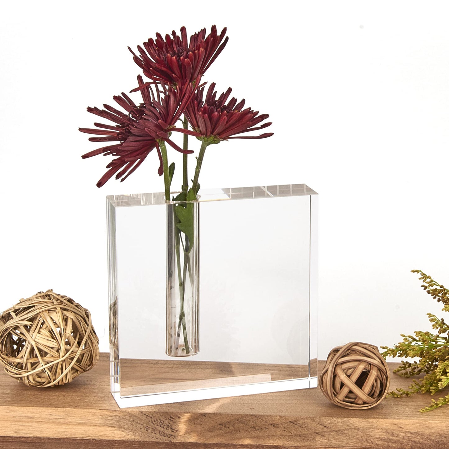 Badash Handcrafted Lead-free Crystal Block Bud Vase Q-GM259