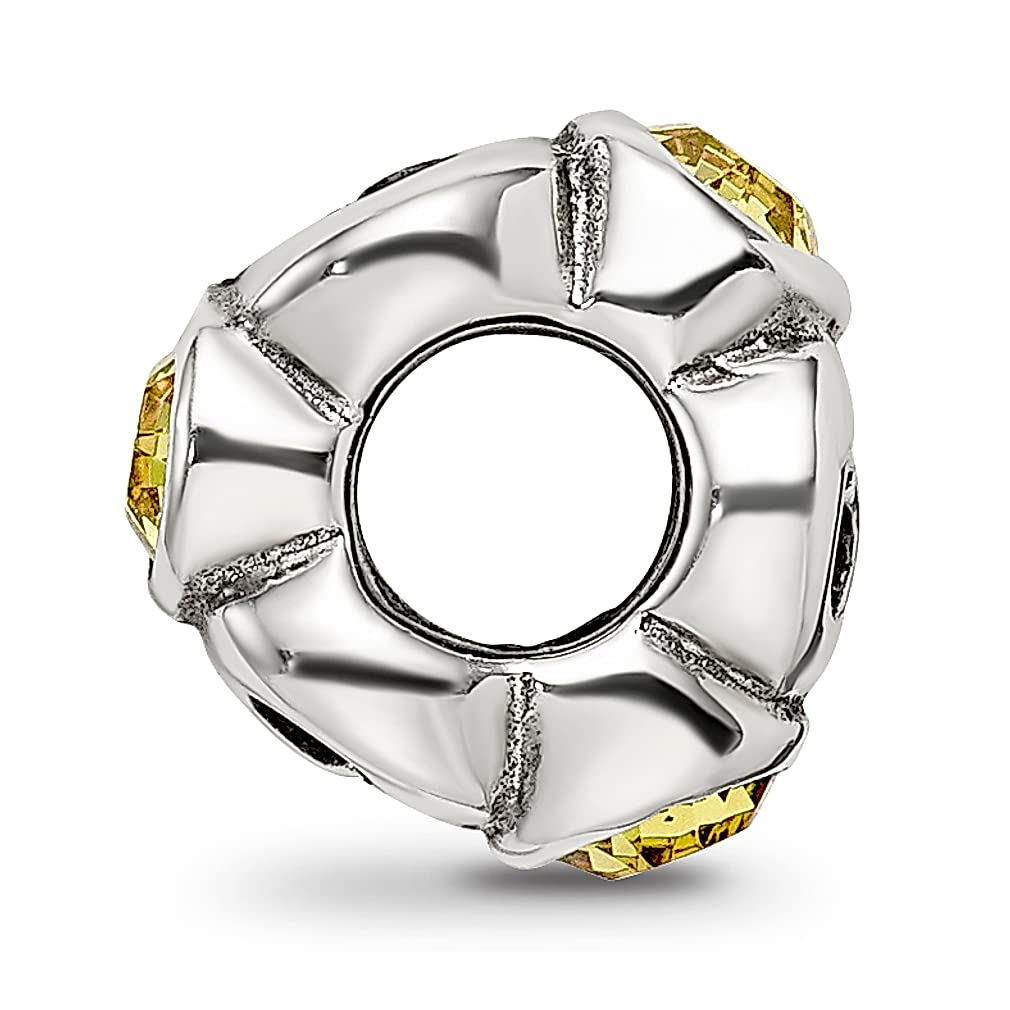 Sterling Silver Reflections Novem Yellow Preciosa Crystal Birthstone Bead