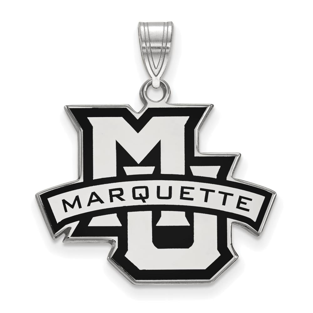 Sterling Silver Marquette U Large Enamel Pendant