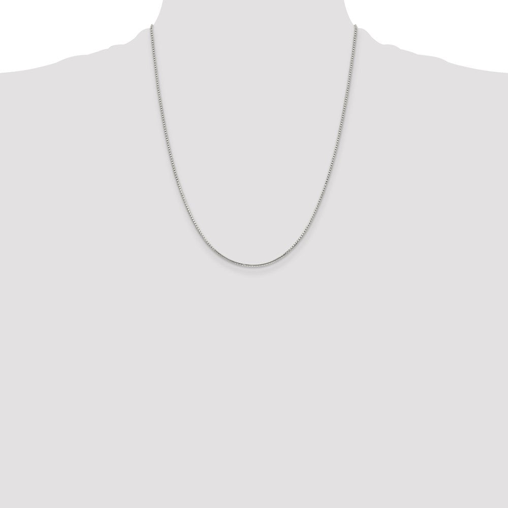 Sterling Silver 1.25mm 8 Sided Diamond-cut Box Chain 22 Inches