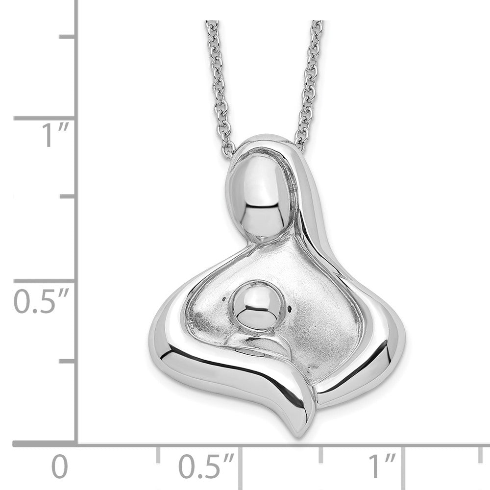 Sentimental Expressions Sterling Silver Rhodium-plated Polished Maternal Bond 18in Necklace 18 Inches
