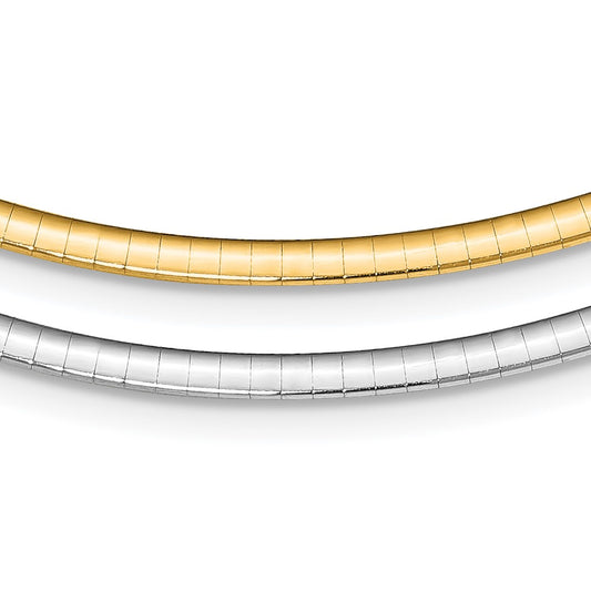 Sterling Silver Gold-pltd 3mm Reversible w/2in ext Cubetto Chain 18 Inches