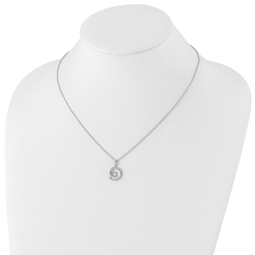 White Ice Sterling Silver Rhodium-plated 18 Inch Diamond Swirl Necklace with 2 Inch Extender 18 Inches