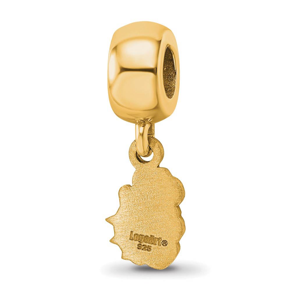 Sterling Silver Gold-plated LogoArt James Madison University Duke Dog Extra Small Dangle Bead Charm