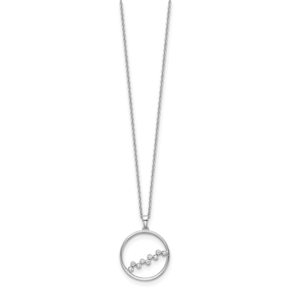 White Ice Sterling Silver Rhodium-plated 18 Inch Diamond Open Circle Necklace with 2 Inch Extender 18 Inches