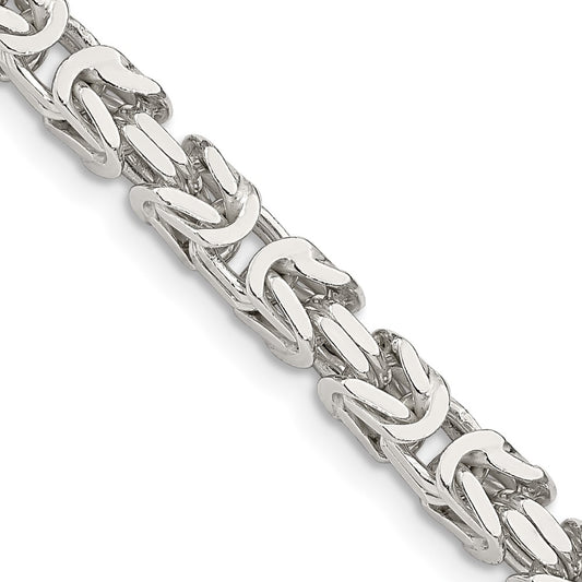 Sterling Silver 4.25mm Byzantine Chain 22 Inches