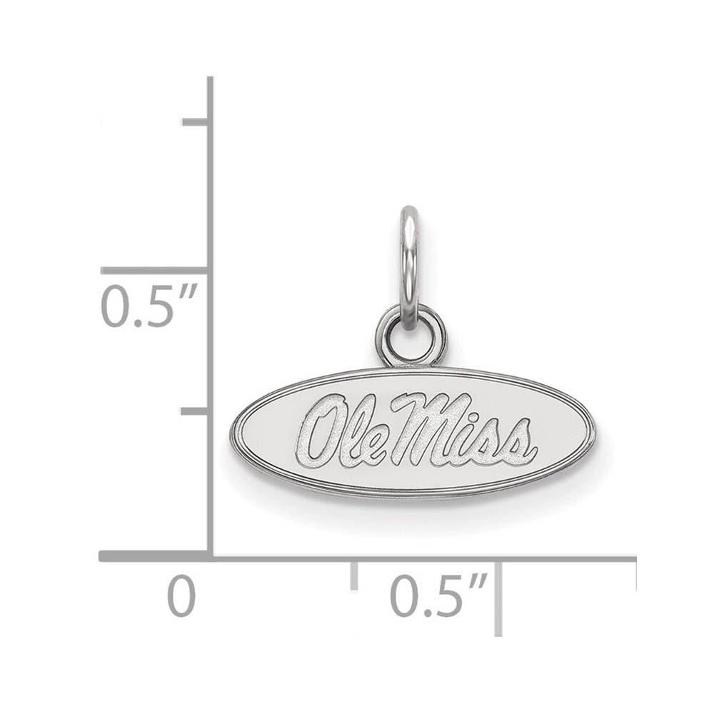 LogoArt Sterling Silver University Of Mississippi Xs Pendant Necklace Female Adult