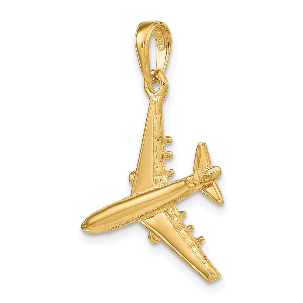 10k Yellow Gold 3-D Jet Pendant