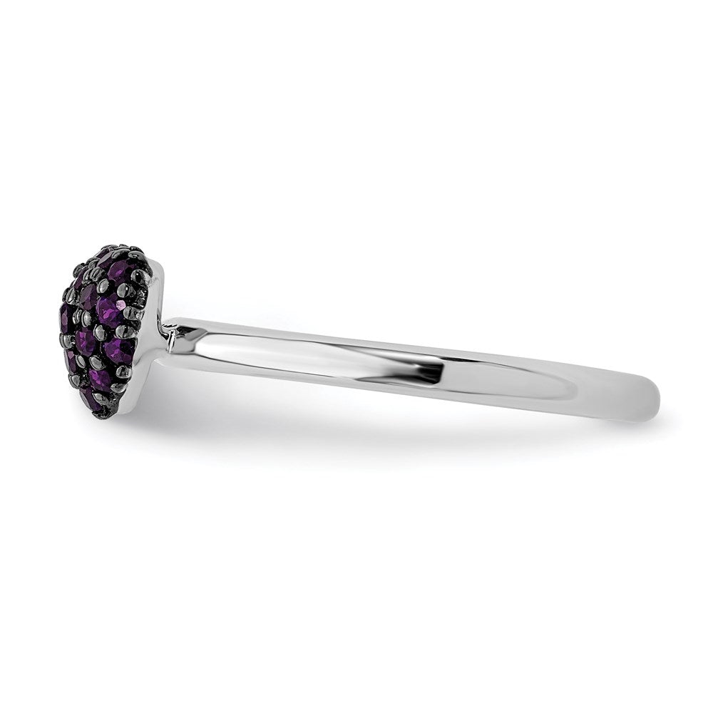 Sterling Silver Amethyst Stackable Expressions Heart Ring Size -6