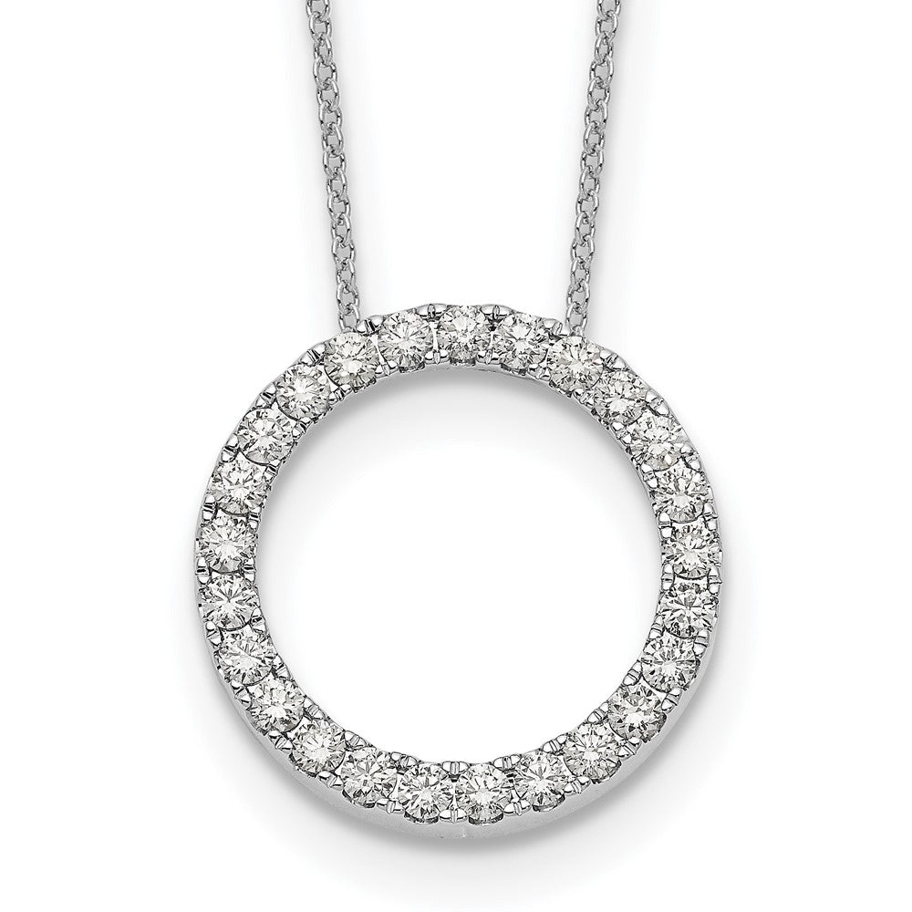 True Origin 14k White Gold 1 carat Lab Grown Diamond VS DEF 18 inch Eternity Pendant Necklace