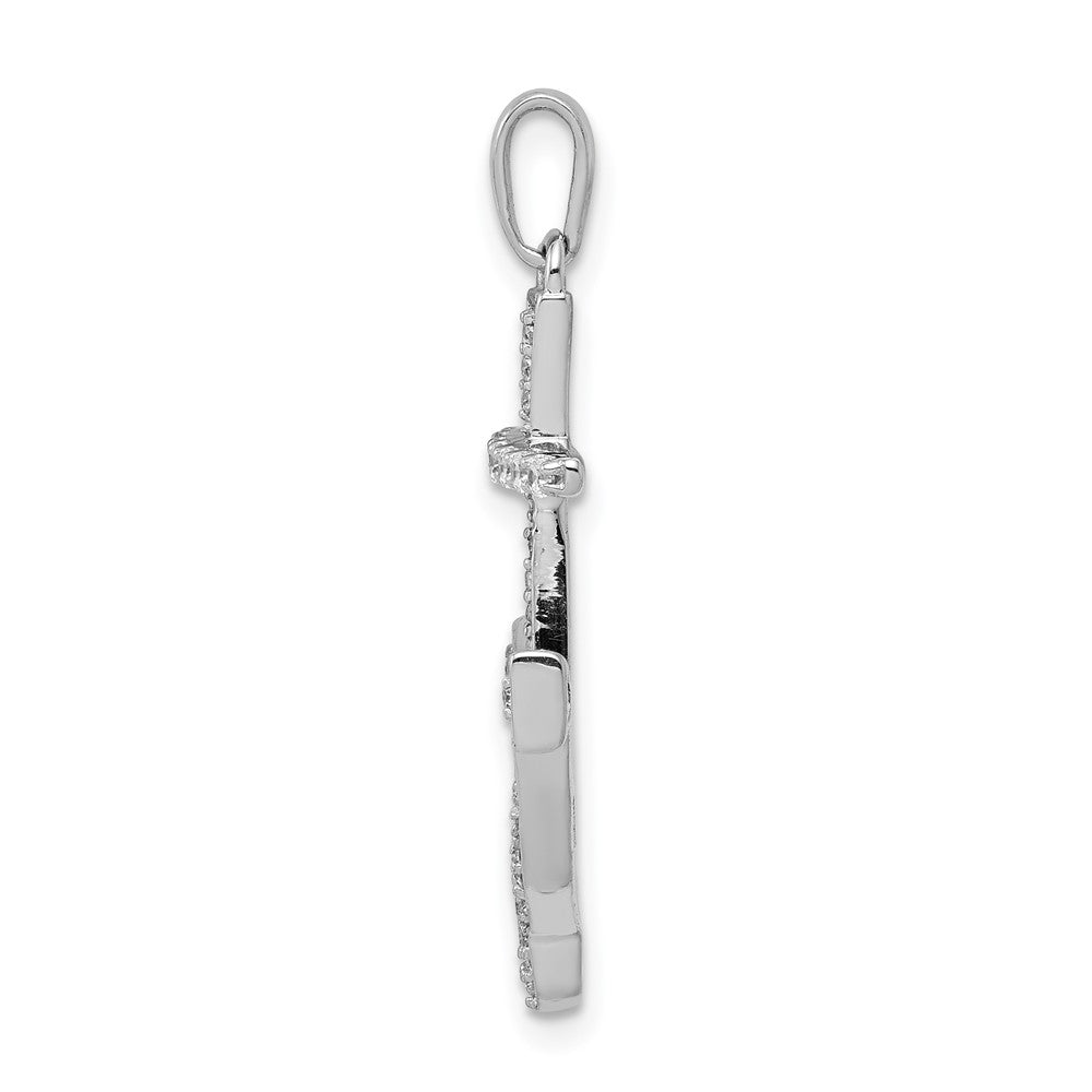14k White Gold 1/4 carat Lab Grown Diamond VS/SI+ G+ Anchor Pendant