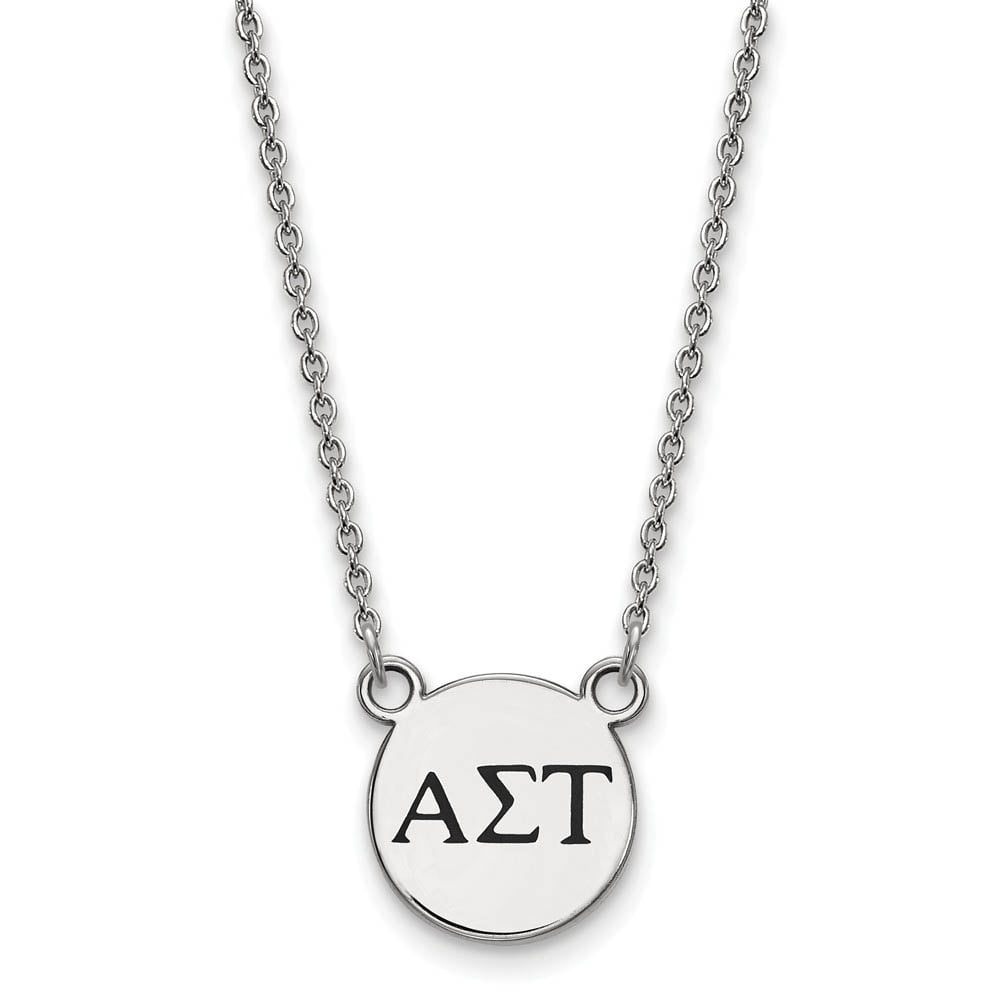 Sterling Silver 18in Official Licensed Greek Sororities Alpha Sigma Tau (???) XS Enamel Pendant w/Necklace