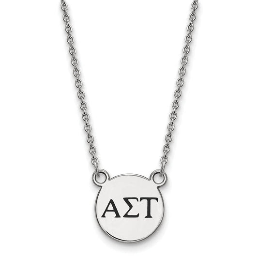 Sterling Silver 18in Official Licensed Greek Sororities Alpha Sigma Tau (???) XS Enamel Pendant w/Necklace