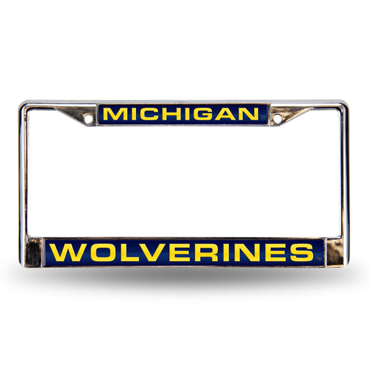 Michigan-Wolverine's Chrome Metal Laser Cut License Plate Frame