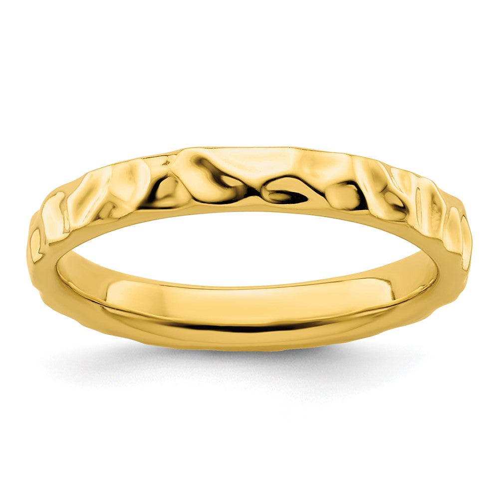 Sterling Silver Stackable Expressions Gold-plated Ring Size -8