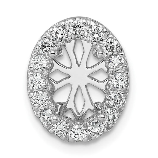 14k White Gold 1/2 carat Lab Grown Diamond VS/SI+ G+ Semi Mount Halo Chain Slide Pendant