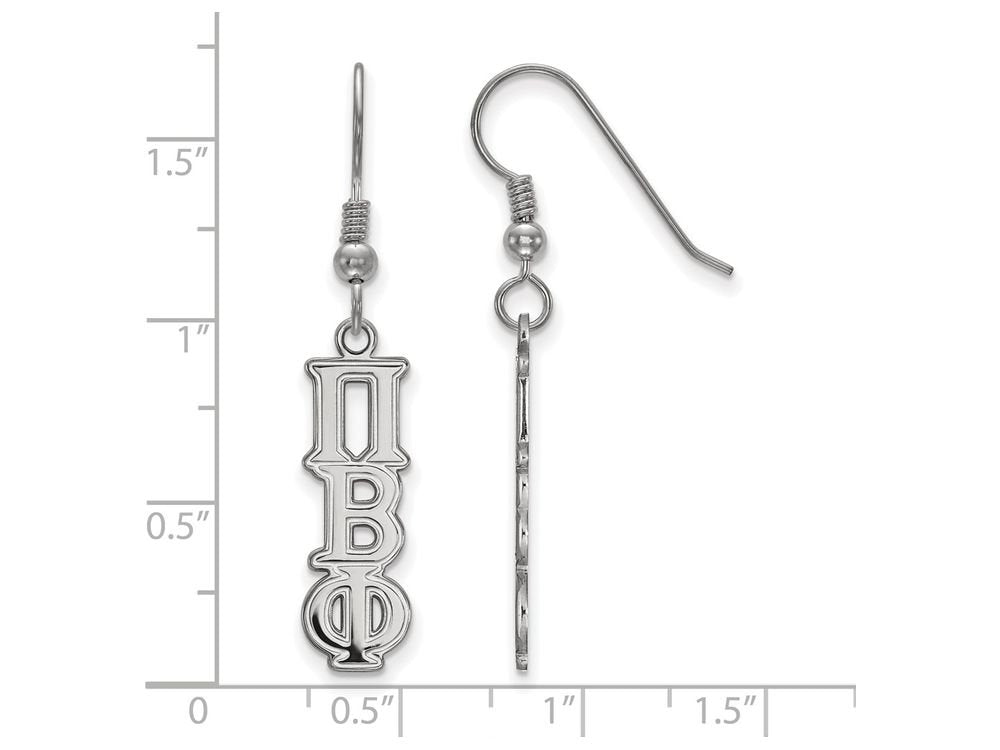 Sterling Silver Official Licensed Greek Sororities Pi Beta Phi (???) Dangle Medium Earrings