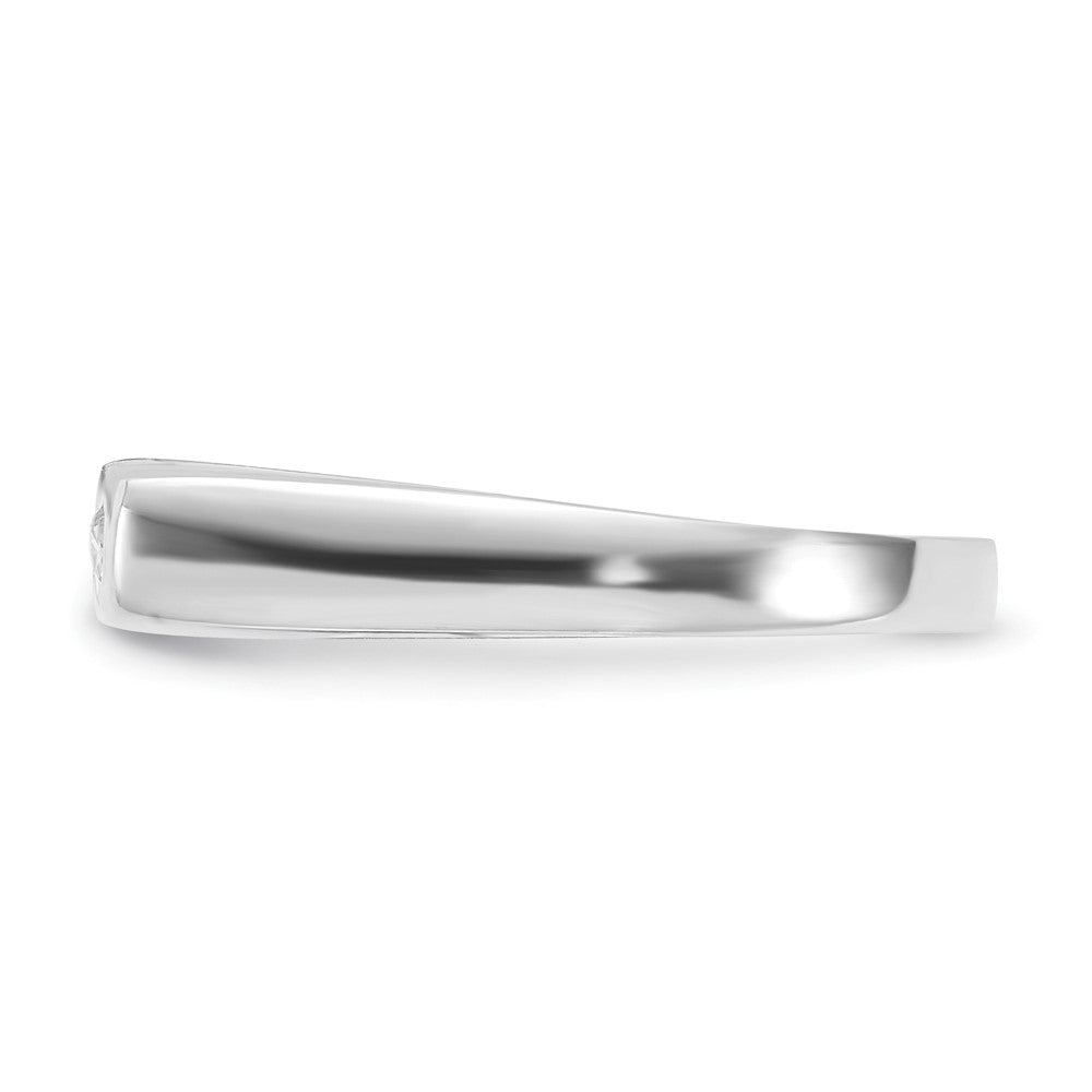 Sterling Silver Flat Top CZ Ring